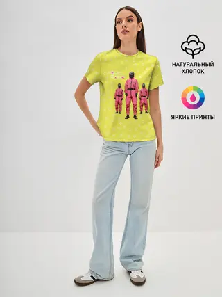 Женская базовая футболка / Игра в кальмара | Рабочие