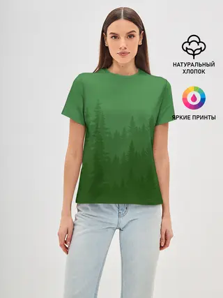 Женская базовая футболка / Зеленый Лес