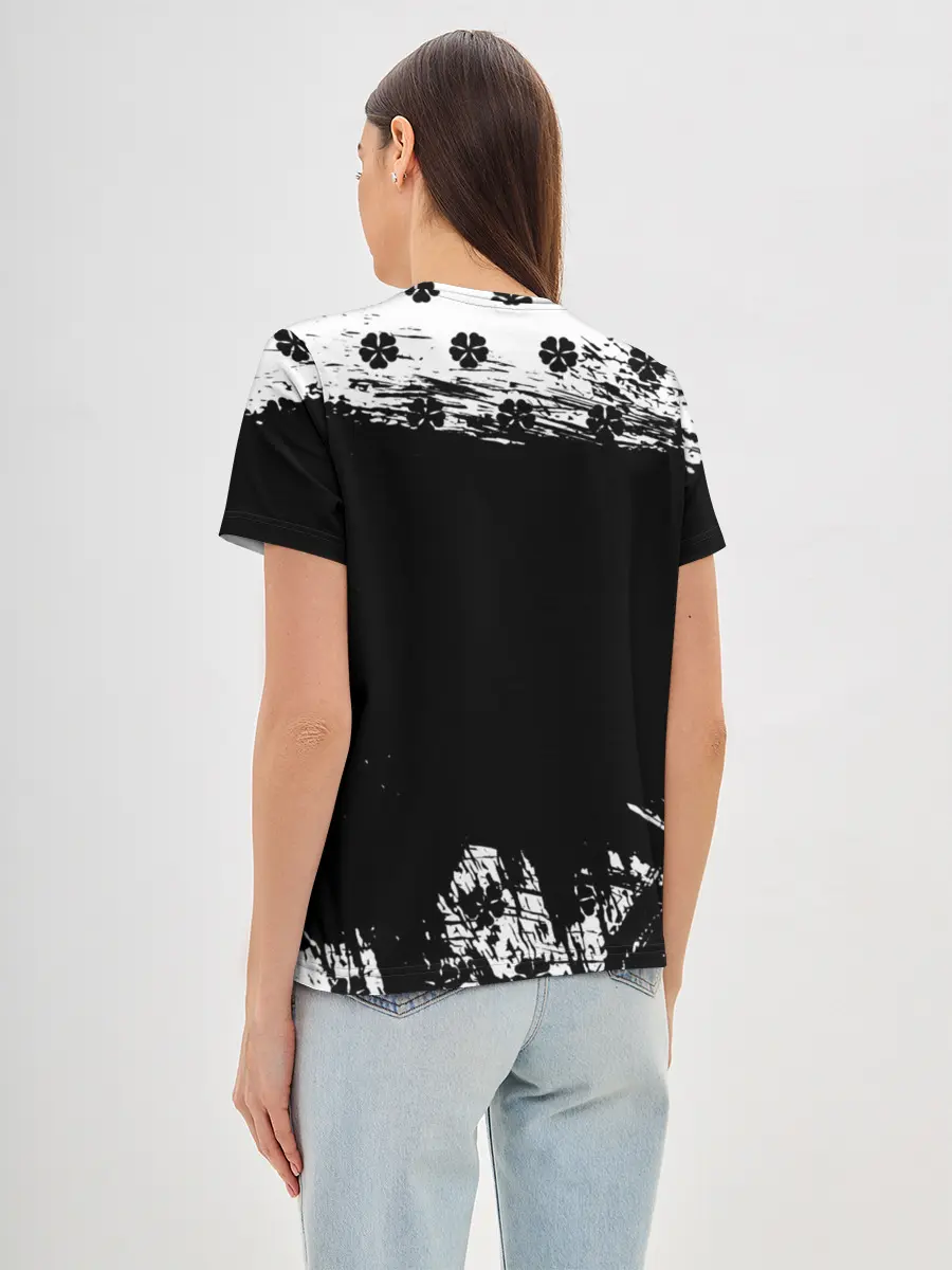 Женская базовая футболка / Чёрный клевер череп демона