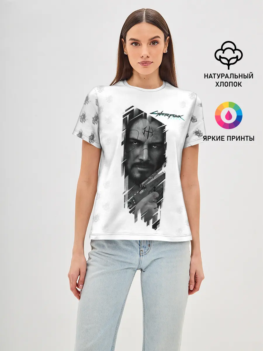 Женская базовая футболка / Cyberpunk 2077
