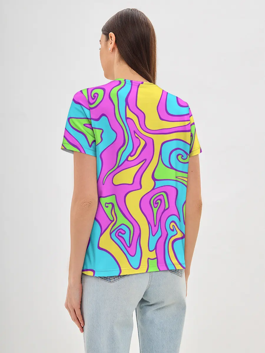 Женская базовая футболка / Психоделический Франкенштейн