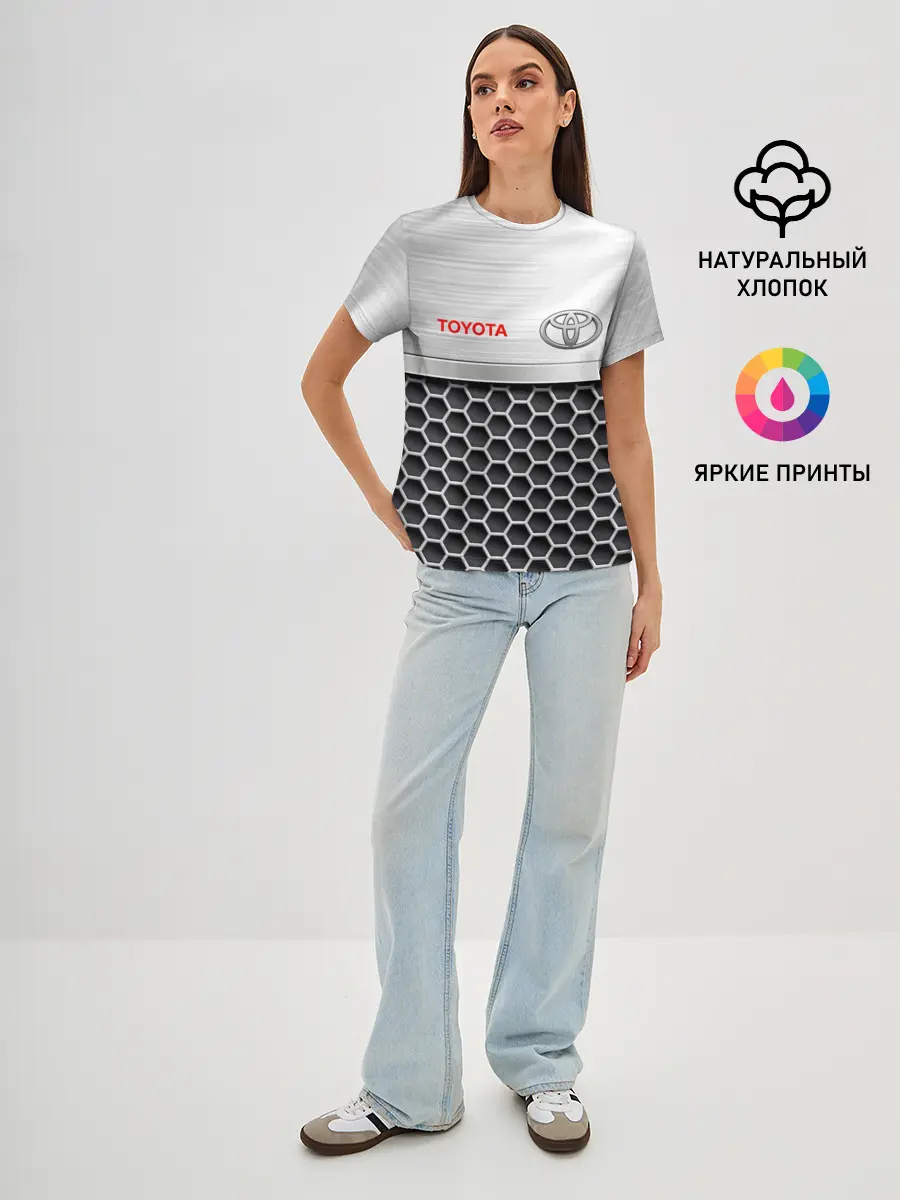 Женская базовая футболка / Toyota | Стальная решетка