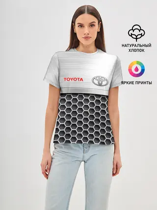 Женская базовая футболка / Toyota | Стальная решетка