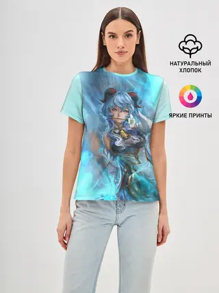 Женская базовая футболка / Гань Юй | Ganyu | Геншин Импакт