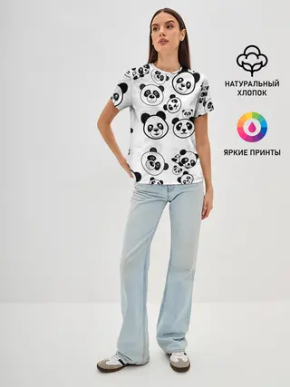 Женская базовая футболка / Панды