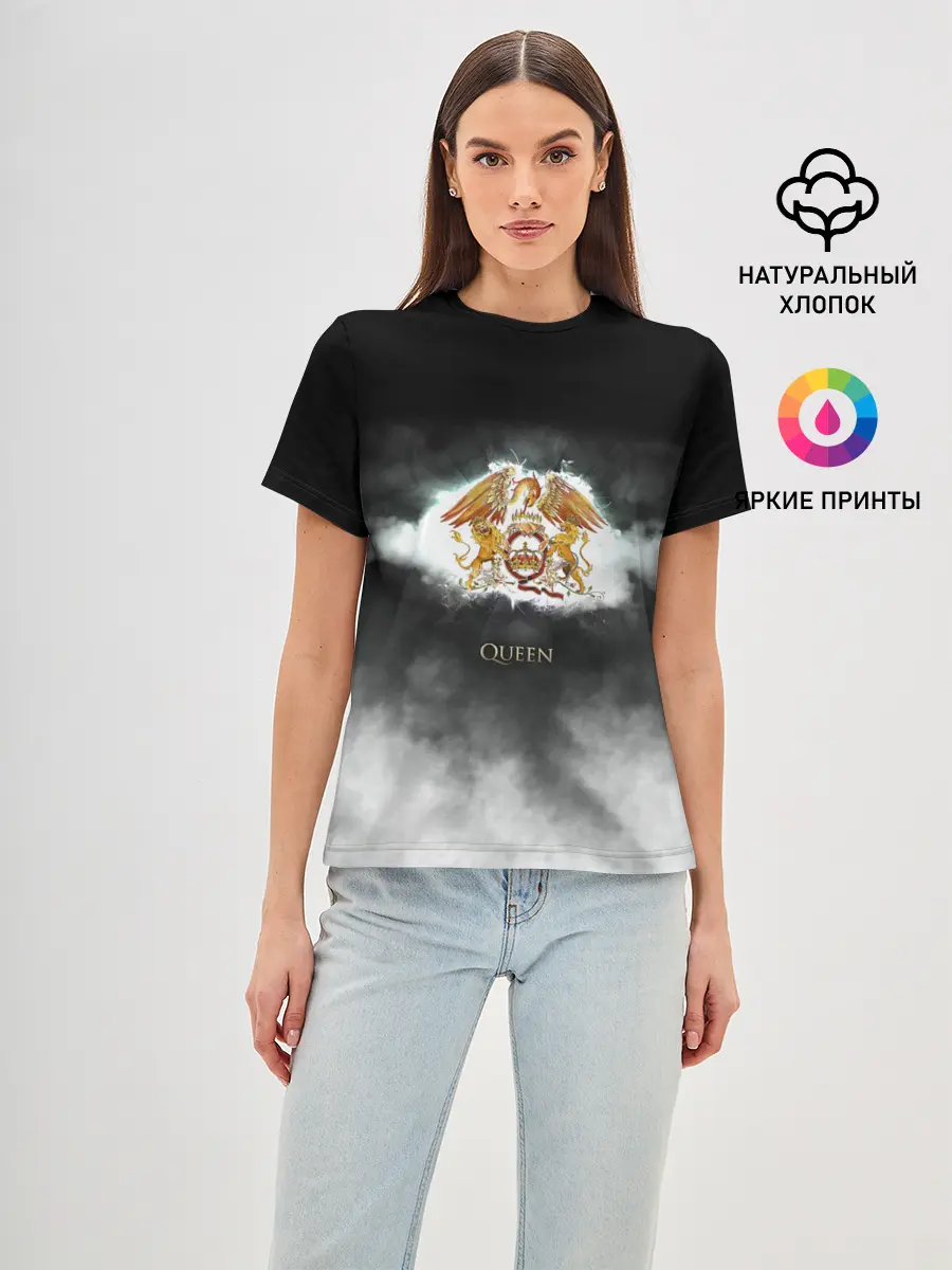 Женская базовая футболка / Логотип группы Queen