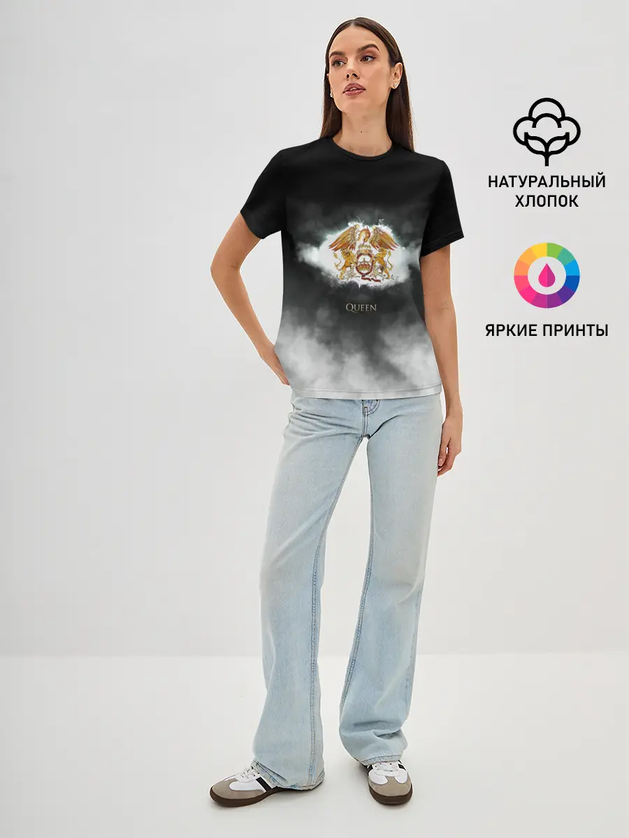 Женская базовая футболка / Логотип группы Queen