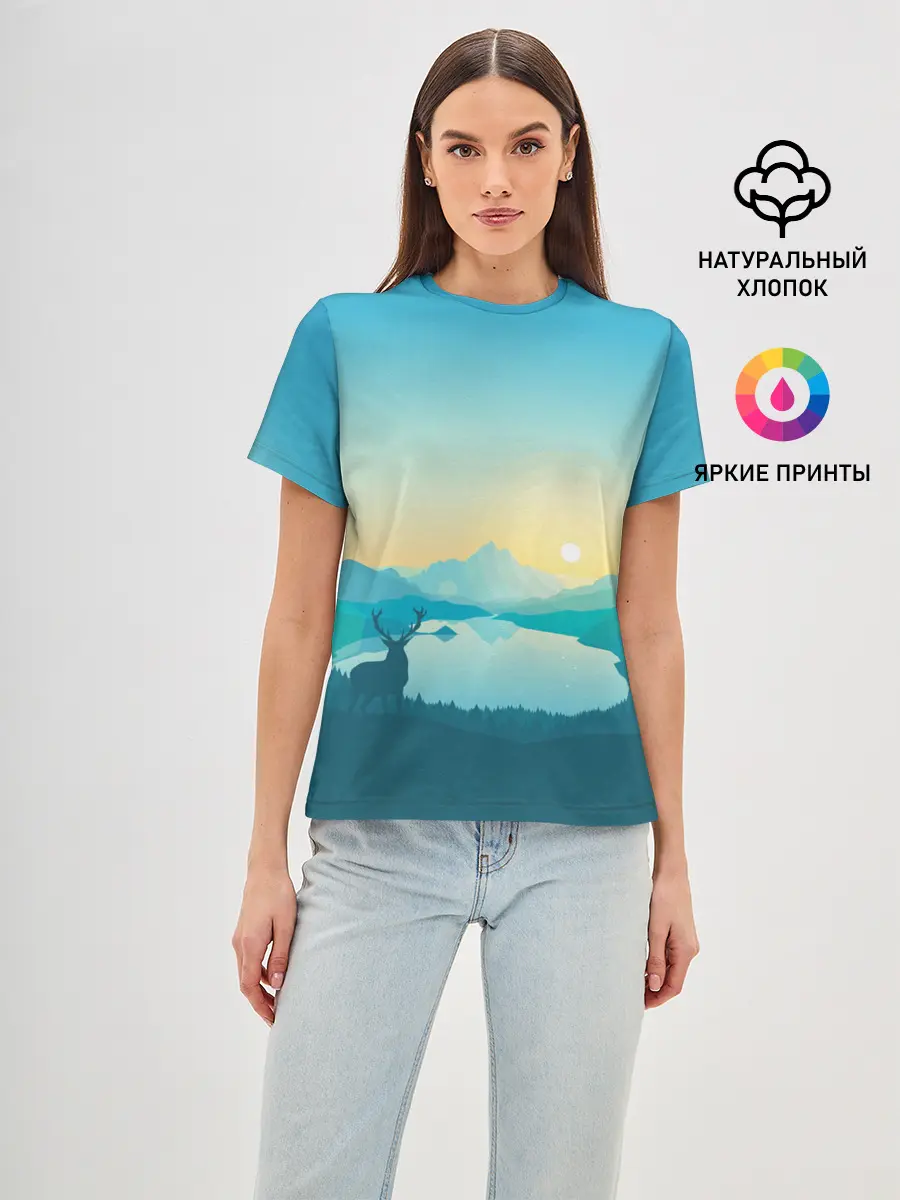 Женская базовая футболка / Векторная природа