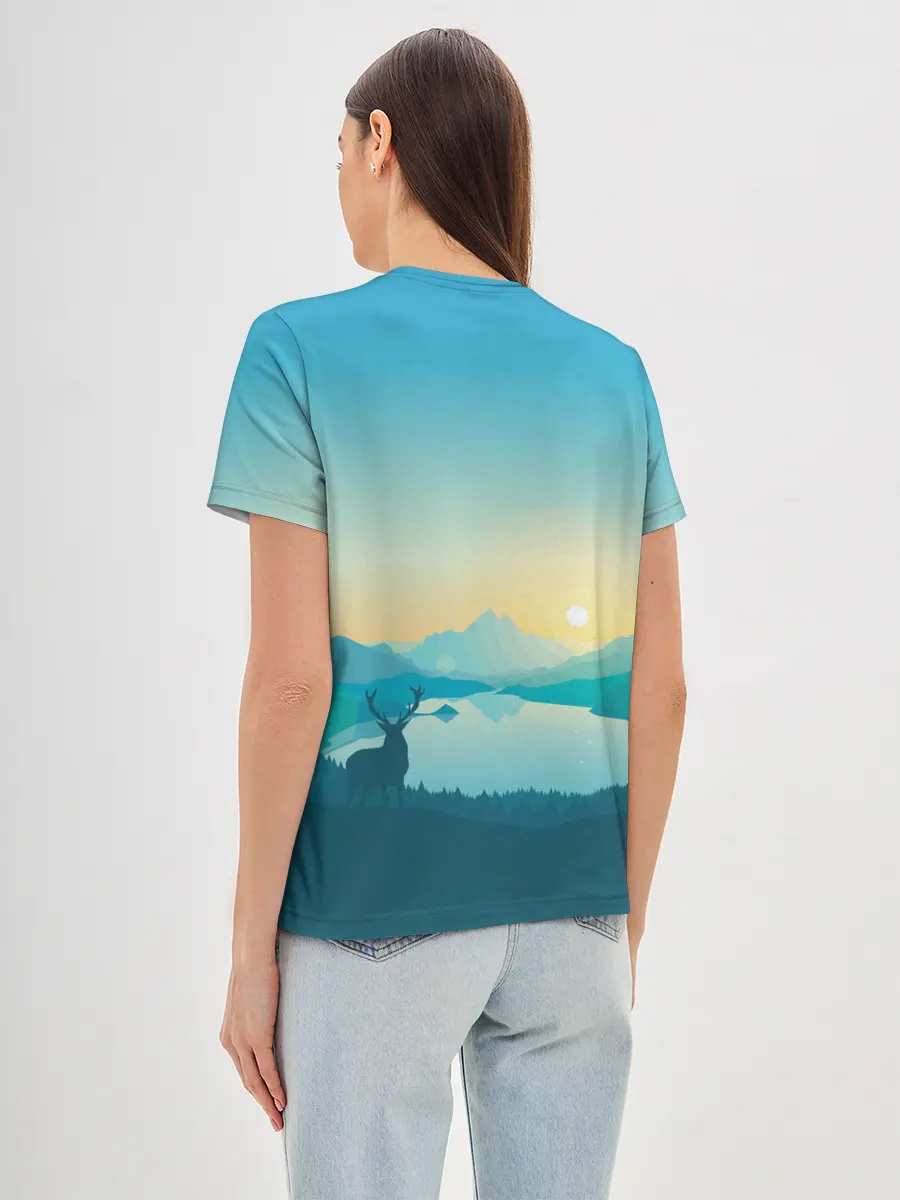 Женская базовая футболка / Векторная природа