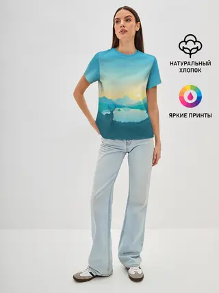 Женская базовая футболка / Векторная природа