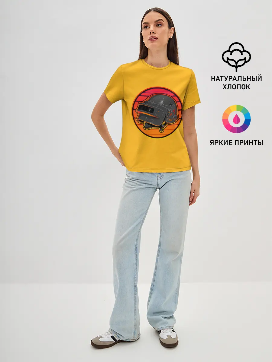 Женская базовая футболка / Шлем Пабг