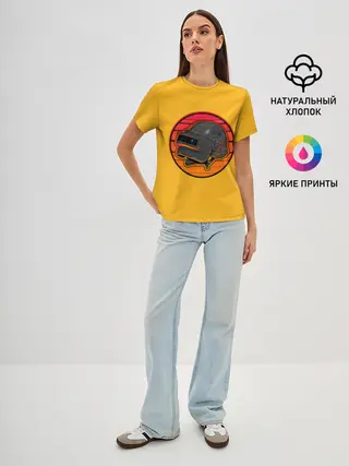 Женская базовая футболка / Шлем Пабг