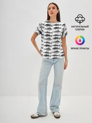 Женская базовая футболка / рыбки