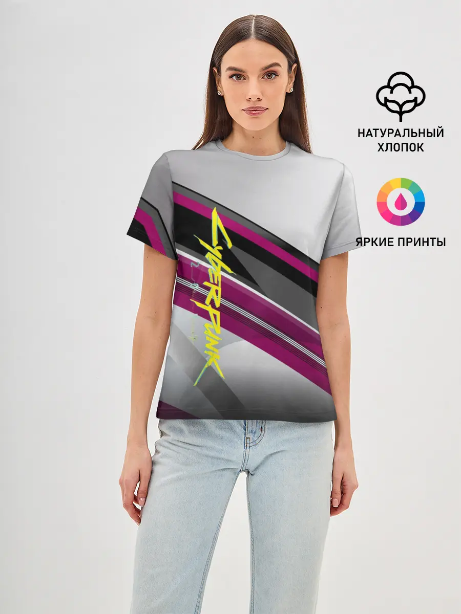 Женская базовая футболка / Cyber Punk 2077