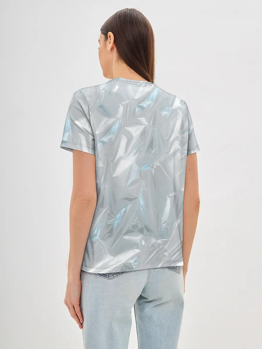 Женская базовая футболка / Голографическая текстура