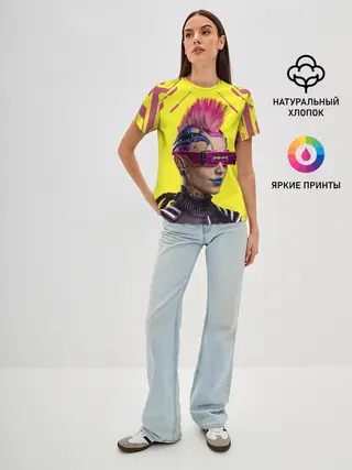 Женская базовая футболка / CYBERPUNK 2077 | КИБЕРПАНК