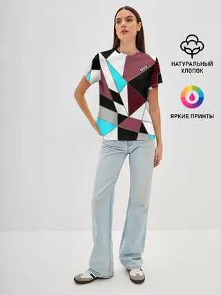 Женская базовая футболка / Геометрический узор