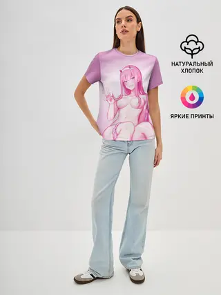 Женская базовая футболка / ноль два голенькая