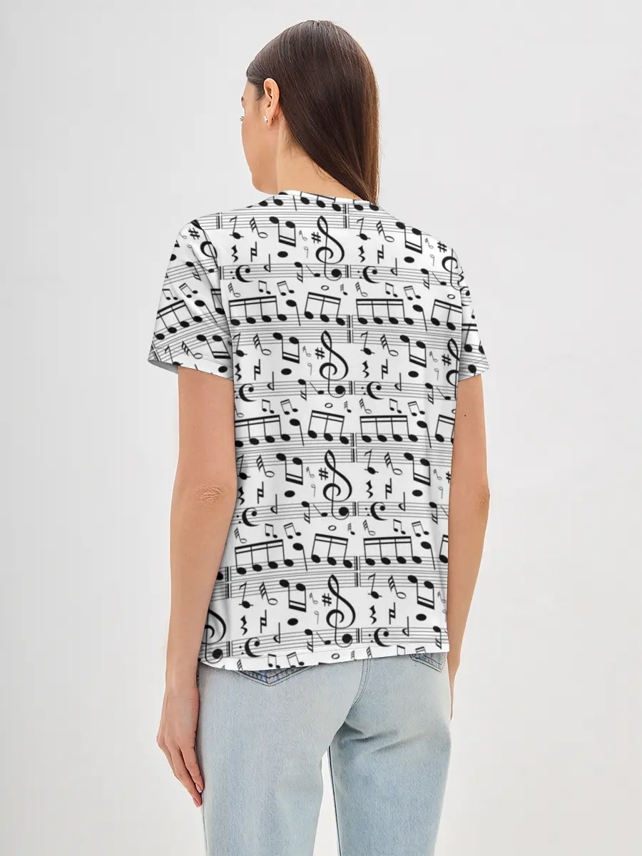 Женская базовая футболка / Нотный стан