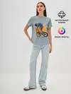 Женская базовая футболка / Космический велосипедист