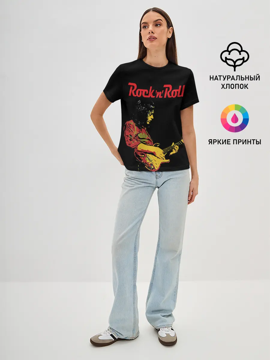 Женская базовая футболка / ROCK N ROLL