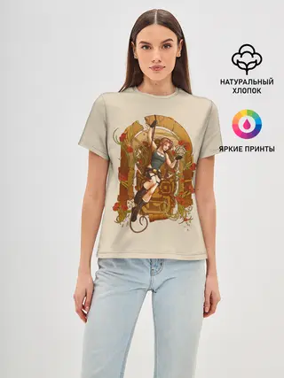 Женская базовая футболка / Лара с сокровищем
