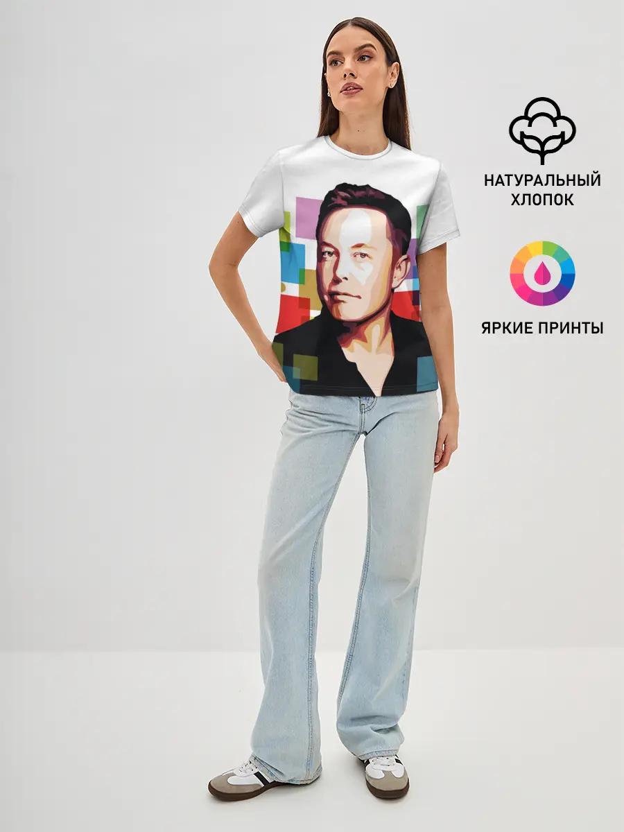 Женская базовая футболка / Илон Маск