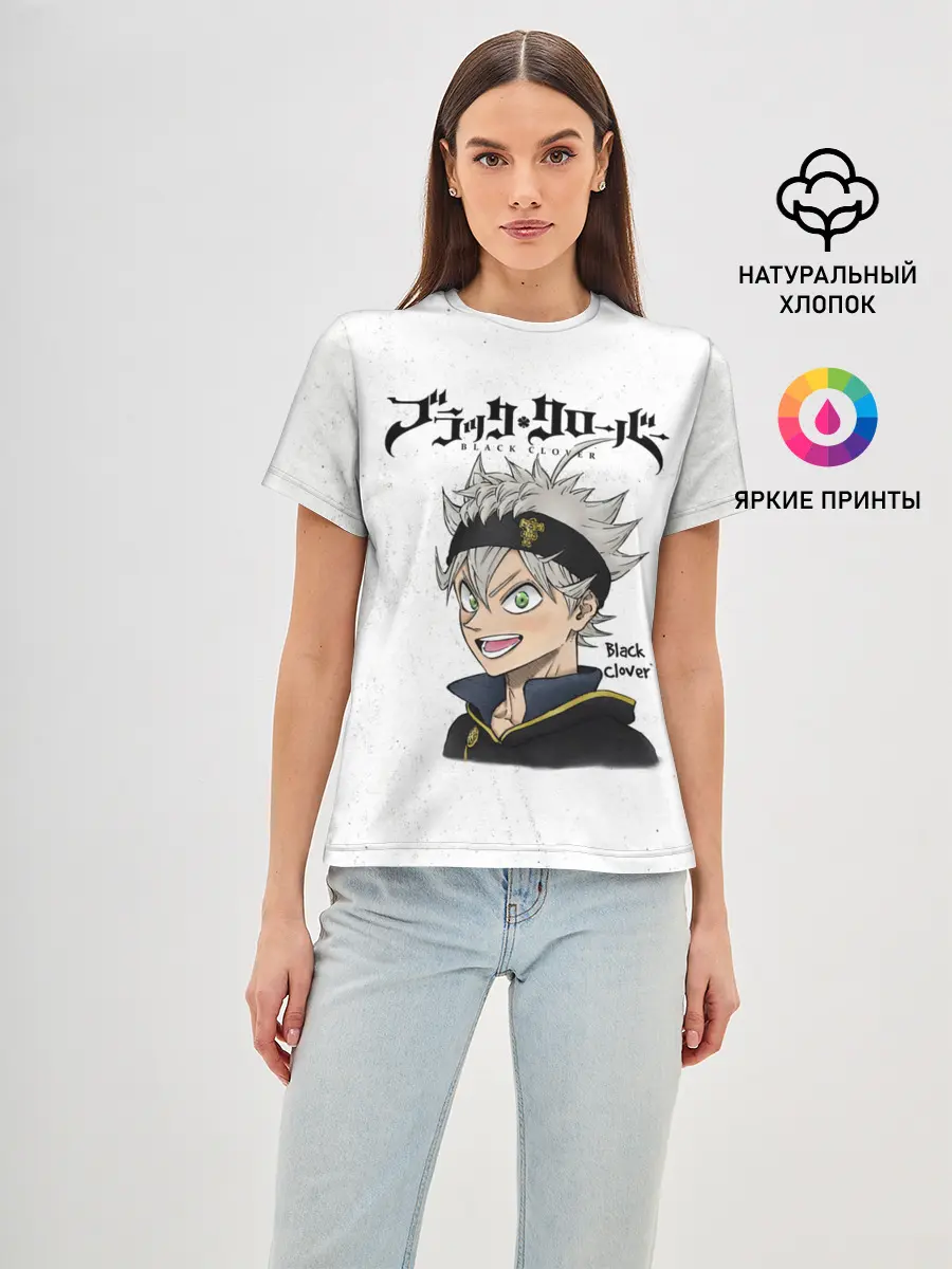 Женская базовая футболка / Чёрный клевер Аста