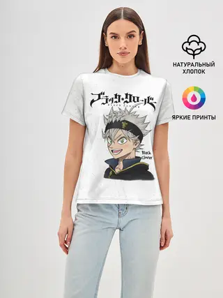 Женская базовая футболка / Чёрный клевер Аста