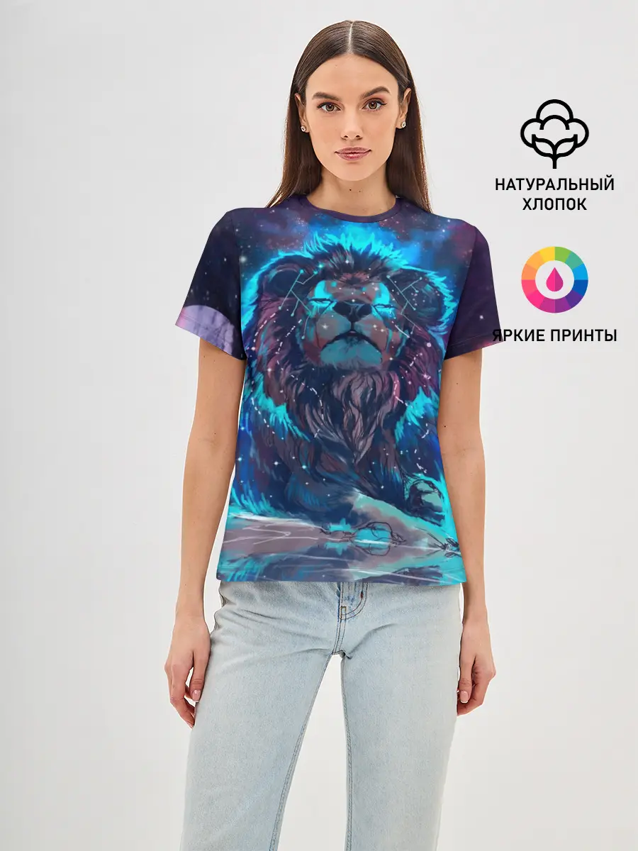 Женская базовая футболка / Galaxy Lion