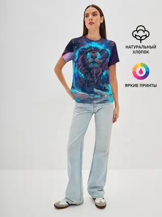 Женская базовая футболка / Galaxy Lion