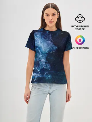 Женская базовая футболка / Синий космос