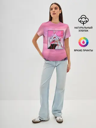 Женская базовая футболка / Synthwave EVA Unit 01