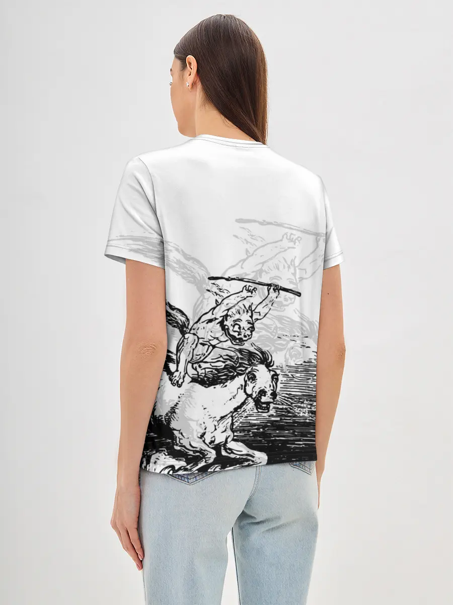 Женская базовая футболка / A demon on a horse