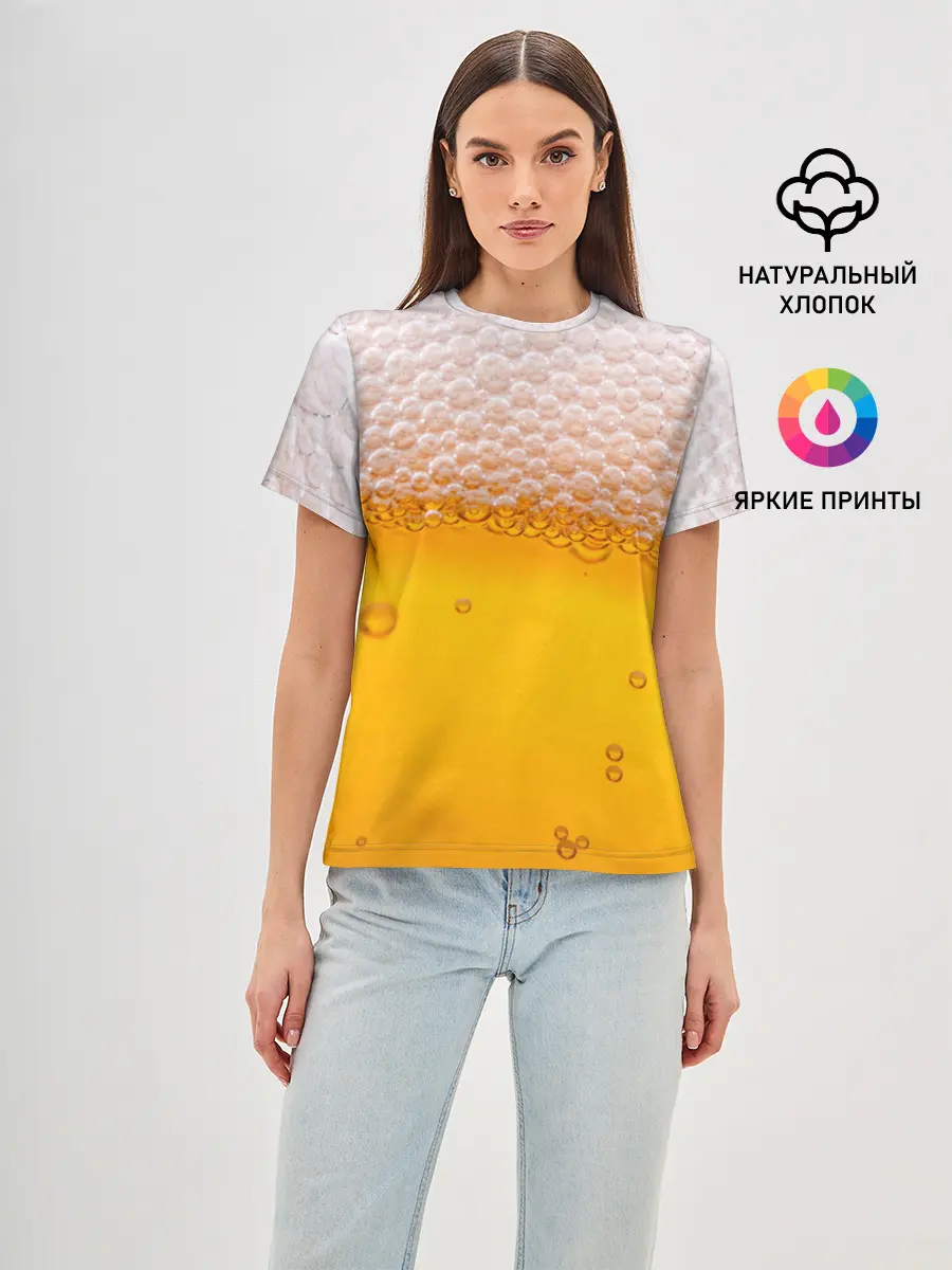 Женская базовая футболка / ЖИВОЕ ПЕННОЕ