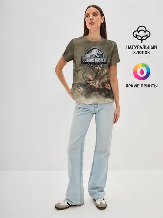 Женская базовая футболка / Jurassic World | Мир Юрского Периода