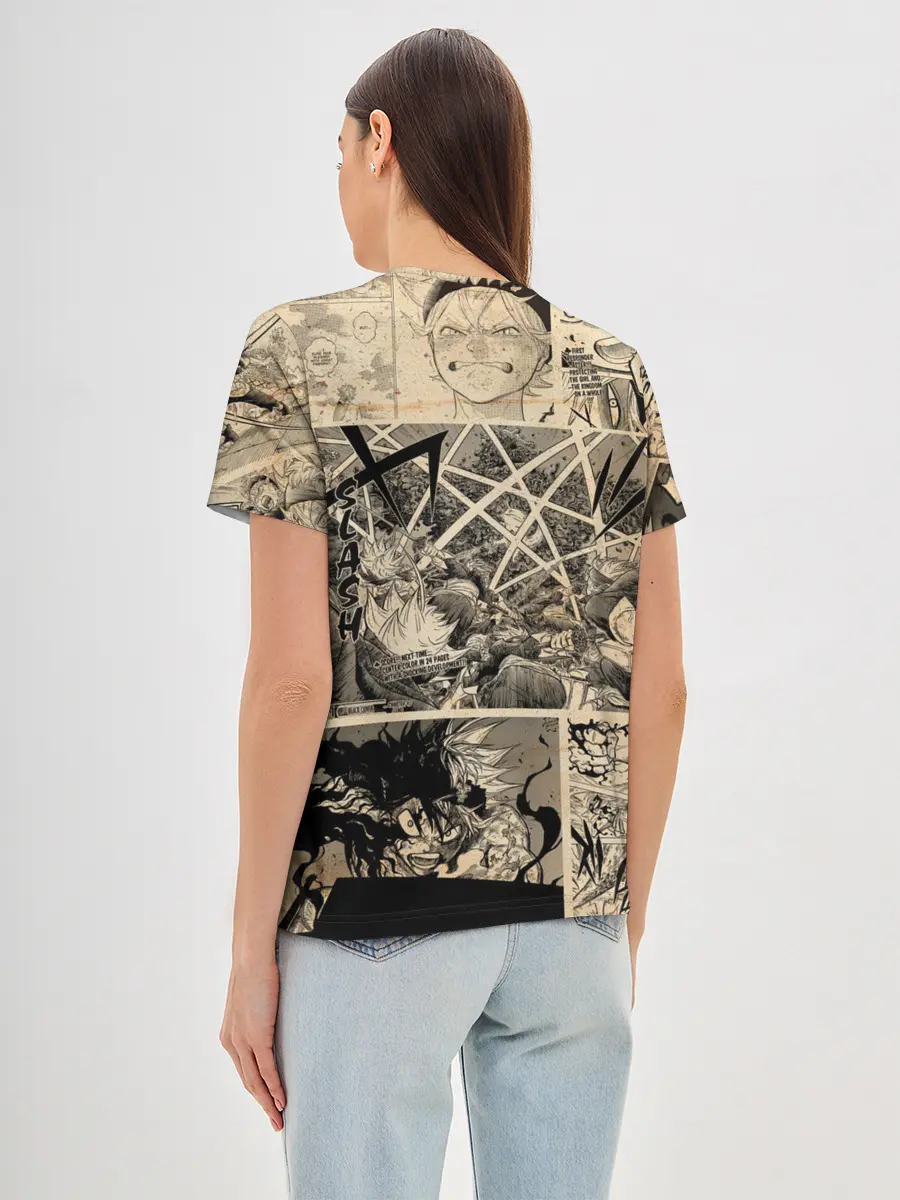 Женская базовая футболка / Черный Клевер