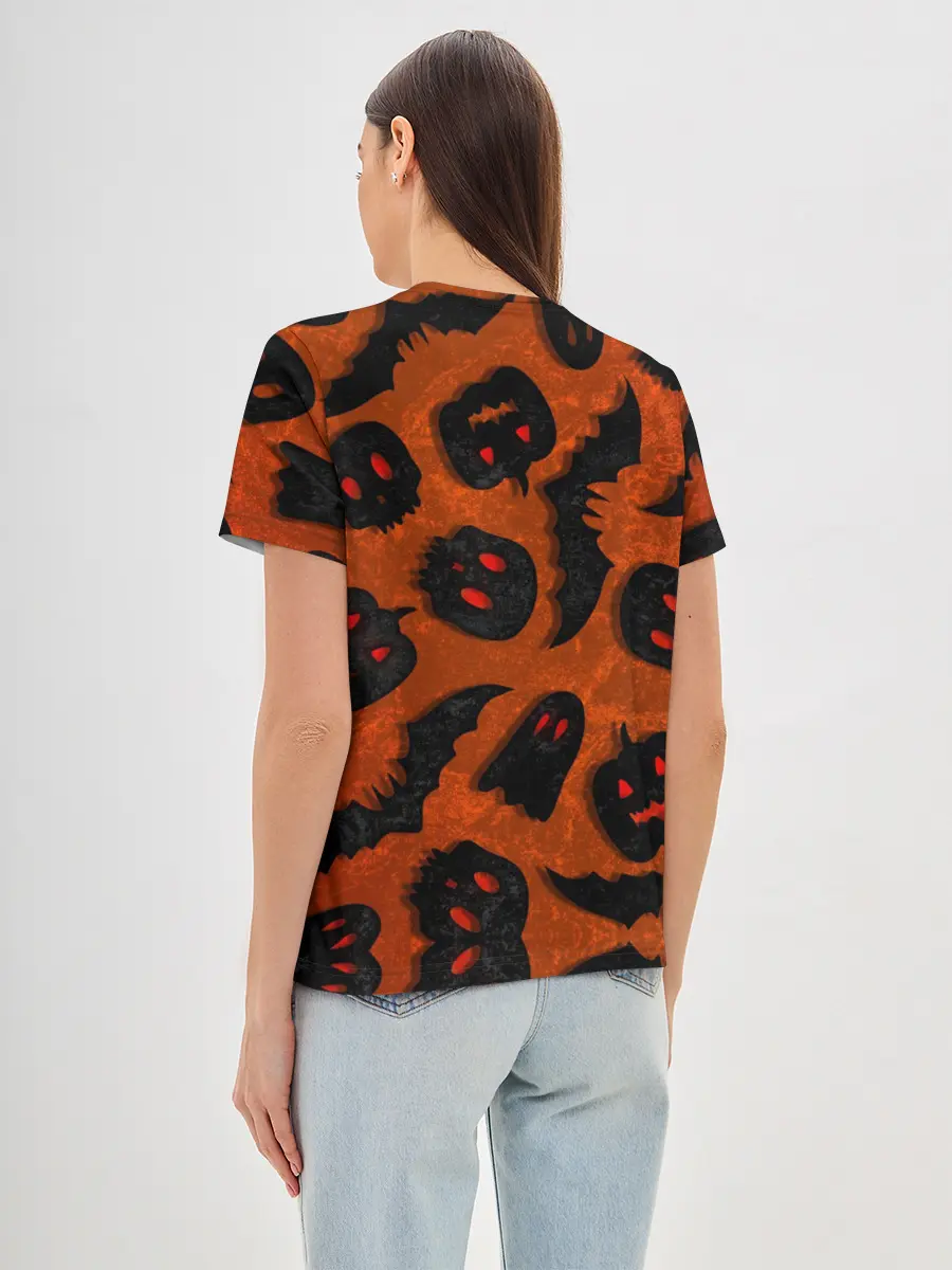 Женская базовая футболка / Halloween print