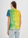 Женская базовая футболка / разноцветный акварель градиент