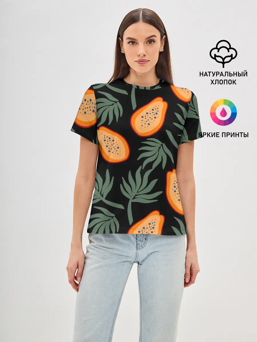 Женская базовая футболка / Папайя