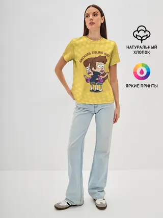 Женская базовая футболка / Awkward sibling hug