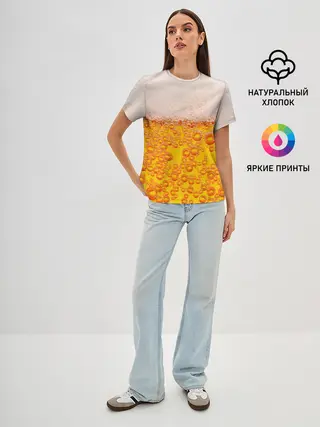 Женская базовая футболка / ПИВО с пеной