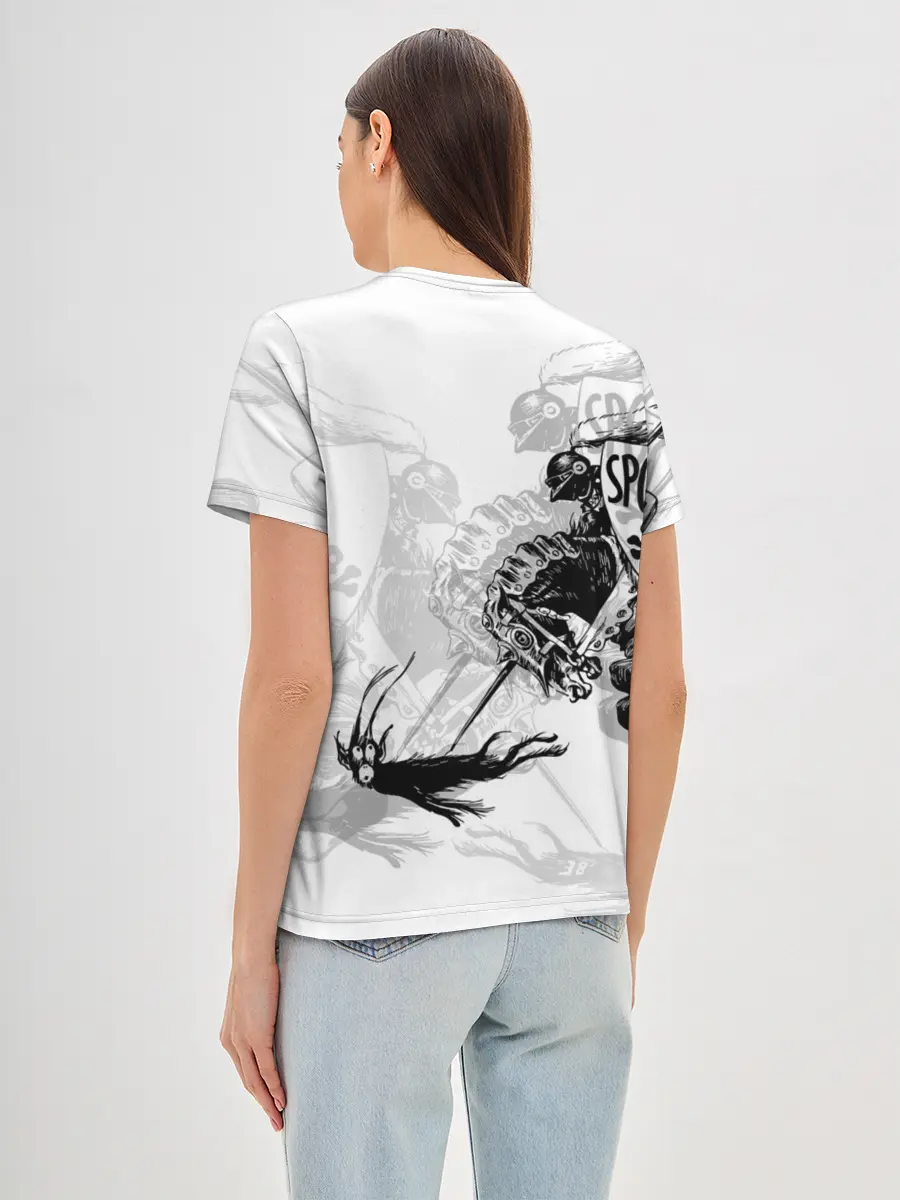 Женская базовая футболка / Всадник и чёрт