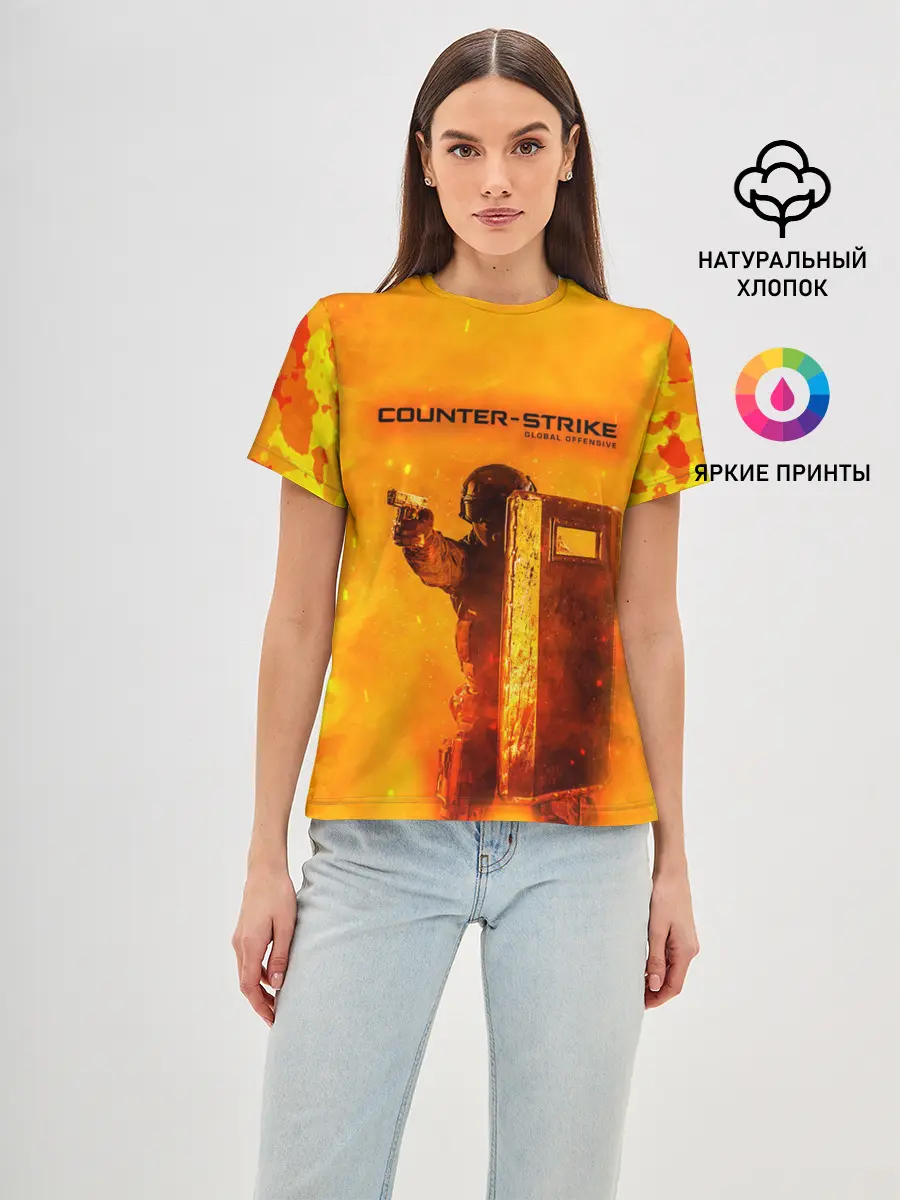 Женская базовая футболка / CS GO FIRE | КС ГО