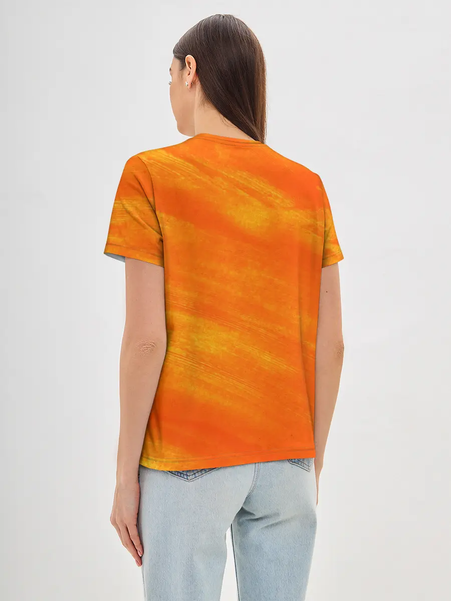 Женская базовая футболка / ОРАНЖЕВАЯ КРАСКА