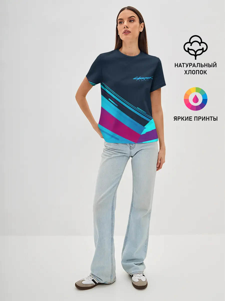 Женская базовая футболка / CYBERPUNK 2077