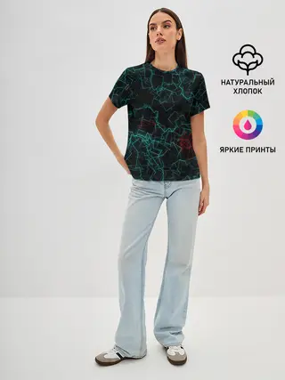 Женская базовая футболка / текстура