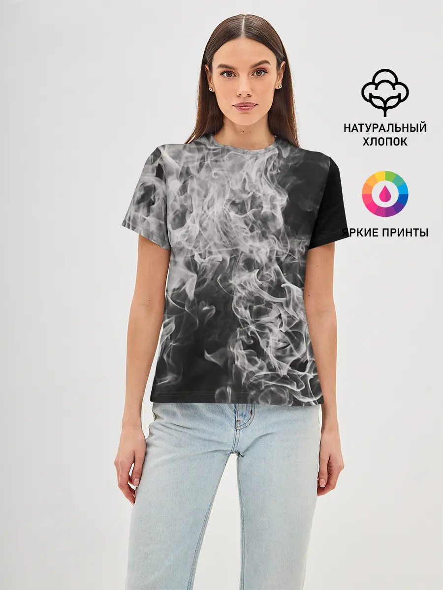 Женская базовая футболка / Fire and Smoke