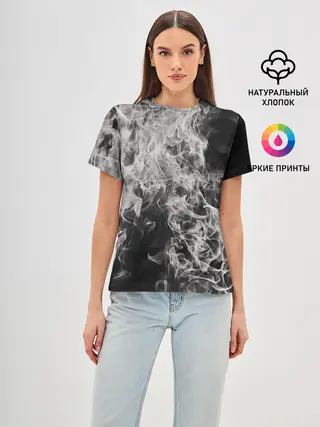 Женская базовая футболка / Fire and Smoke