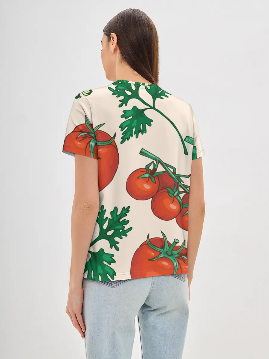 Женская базовая футболка / Летние овощи